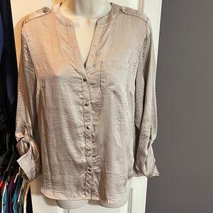 The Limited Tan Button-Up Blouse